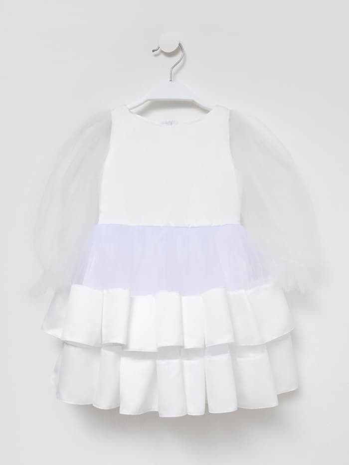 Платье нарядное для девочки KAFTAN, белое, размер 28 (86-92 см)