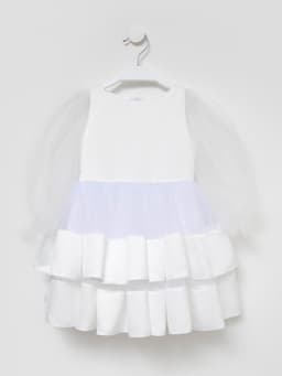 Платье нарядное для девочки KAFTAN, белое, размер 28 (86-92 см)