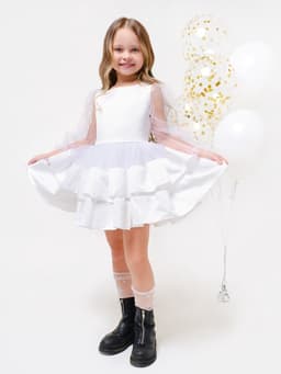 Платье нарядное для девочки KAFTAN, белое, размер 28 (86-92 см)