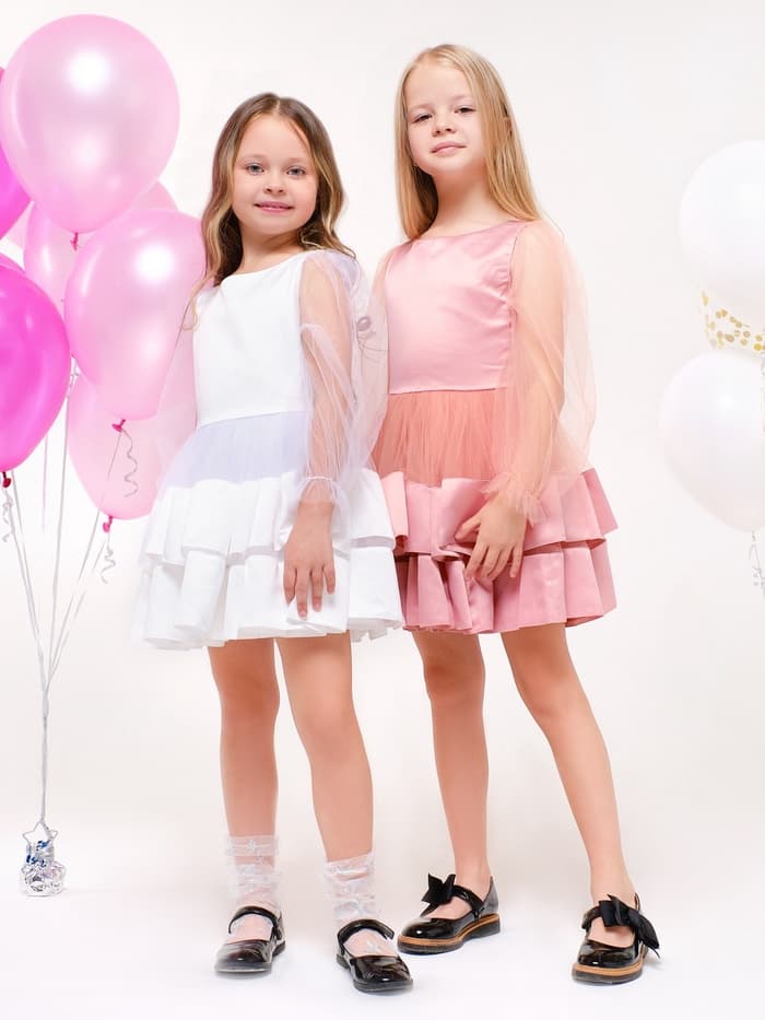 Платье нарядное для девочки KAFTAN, белое, размер 28 (86-92 см)