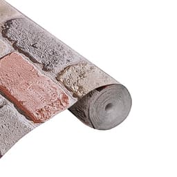 Бумажные обои «Кирпичи 301-012», 0.53×10.05 м, розовые/алые/серые