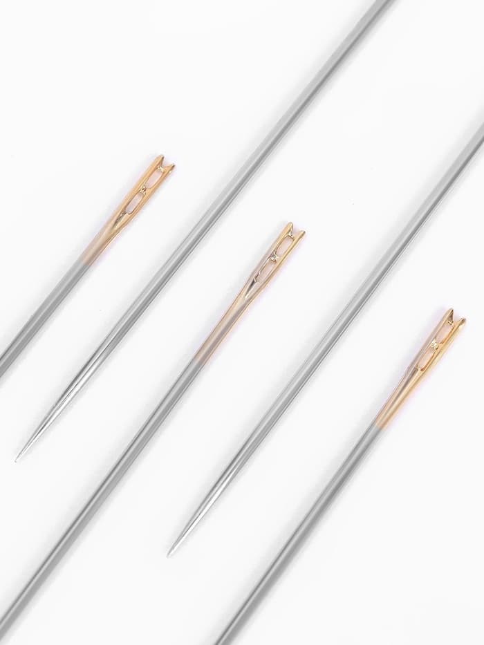 Иглы швейные Арт Узор, с золотым ушком, самовдеваемые, d=0.78 мм, 3.5-4.2 см, набор 12 шт.