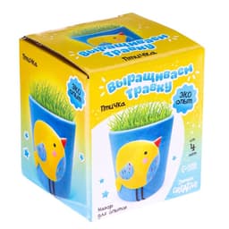 Набор для опытов, для детей «Выращиваем травку», растение в горшочке «Птичка»