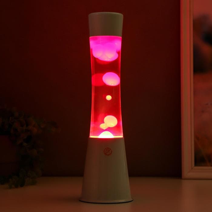 Лава-лампа «Колонна» Е14, воск, белый h=39 см