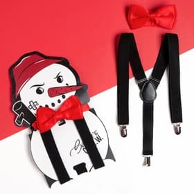 Набор мужской KAFTAN «Снеговик», подтяжки, галстук-бабочка