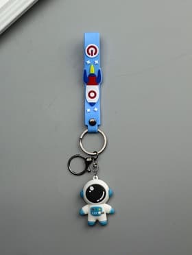 Брелок для ключей на кольце «Космонавт в бело-голубом скафандре», с браслетом и карабином, 4.5×2.4×3.2 см МИКС