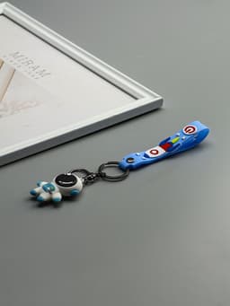 Брелок для ключей на кольце «Космонавт в бело-голубом скафандре», с браслетом и карабином, 4.5×2.4×3.2 см МИКС