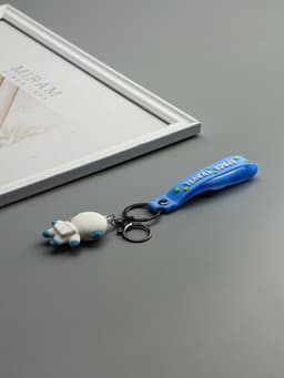 Брелок для ключей на кольце «Космонавт в бело-голубом скафандре», с браслетом и карабином, 4.5×2.4×3.2 см МИКС