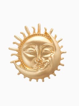 Брошь «День и Ночь», цвет матовое золото