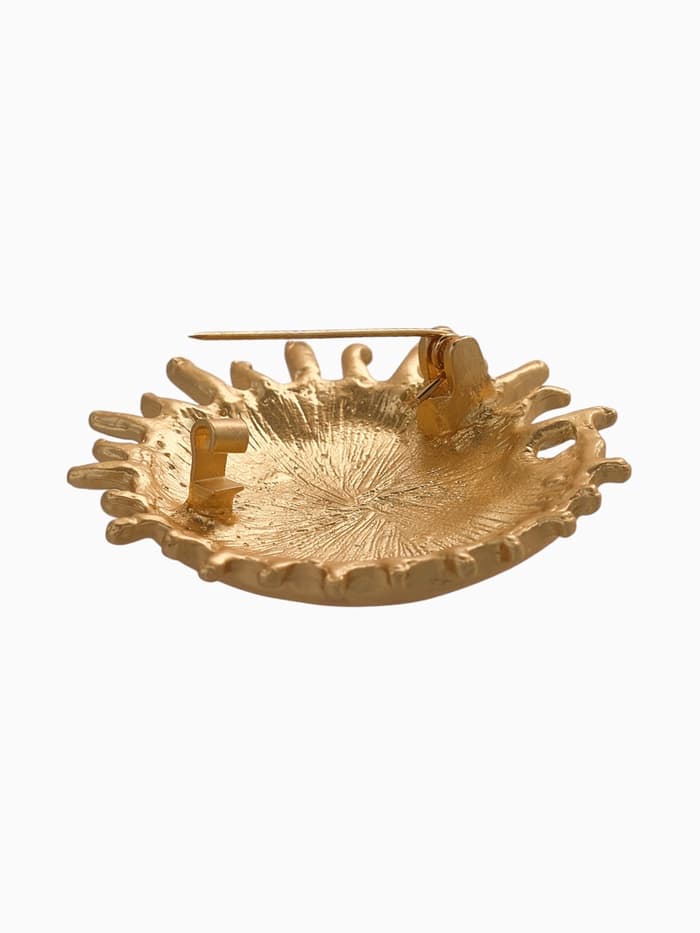 Брошь «День и Ночь», цвет матовое золото