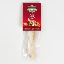 Игрушка-лакомство TitBit для кошек, кроличья лапка пушистая, 16 г