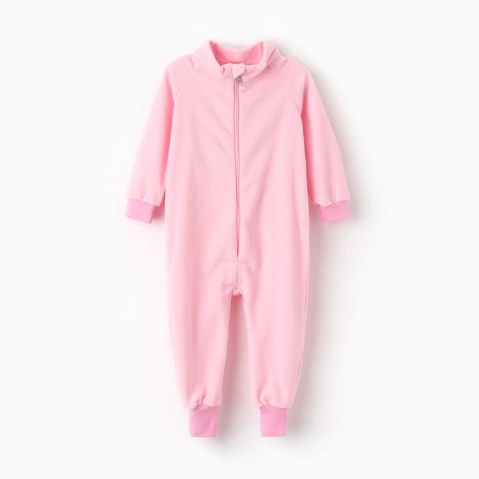 Комбинезон для девочки флисовый, розовый, рост 104 см
