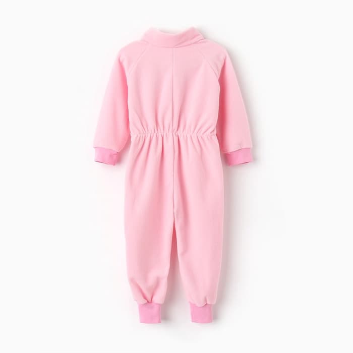 Комбинезон для девочки флисовый, розовый, рост 104 см