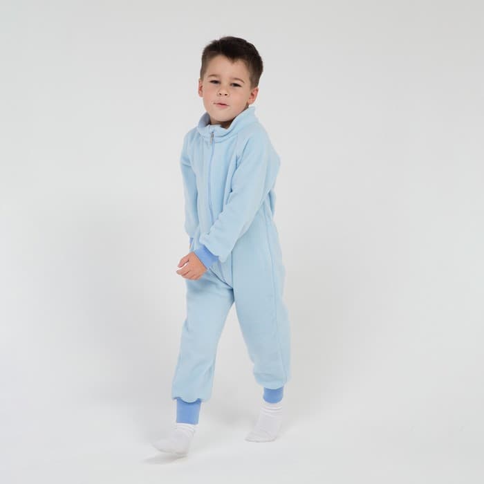 Комбинезон для мальчика флисовый, голубой, рост 98-104 см