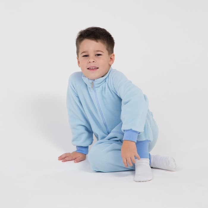 Комбинезон для мальчика флисовый, голубой, рост 98-104 см