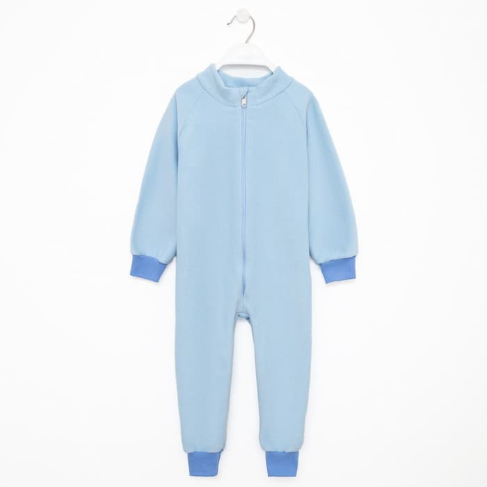 Комбинезон для мальчика флисовый, голубой, рост 104-110 см