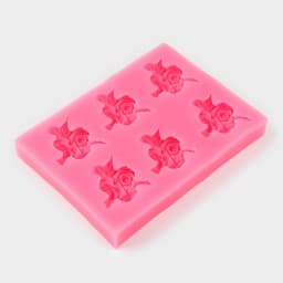 Молд для заливки «Букеты», силикон, 6 ячеек, 11.5×8×1.5 см, розовый