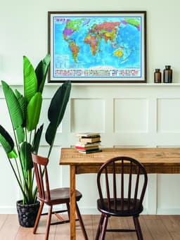 Карта Мира Политическая, 157×107 см, 1:21.5 млн, интерактивная, ламинированная