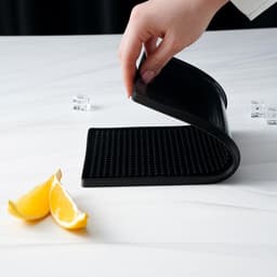 Барный коврик Доляна, 30×15×0.9 см, резина, чёрный