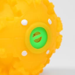 Квакающий мяч для собак большой, жёсткий, 9.5 см, жёлтый