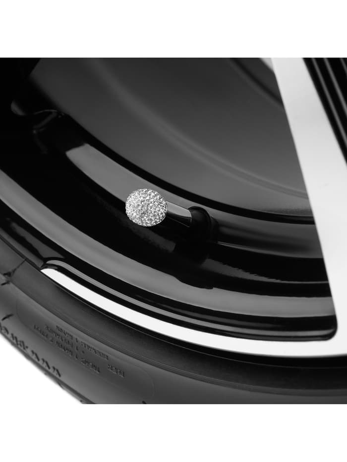 Колпачок на вентиль, Стразы хром, набор 4 шт.