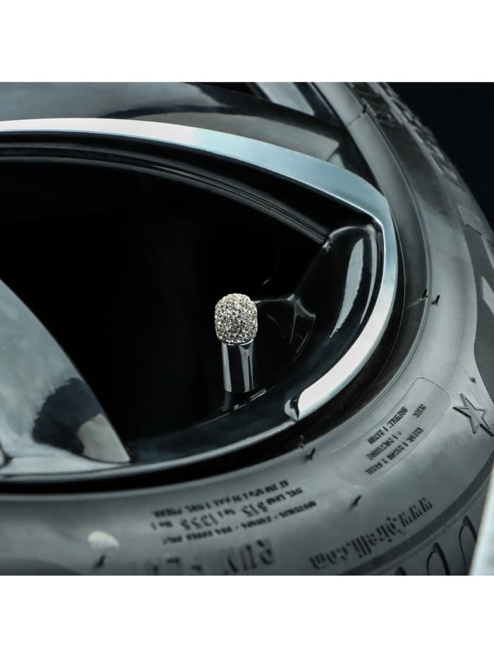 Колпачок на вентиль, Стразы хром, набор 4 шт.