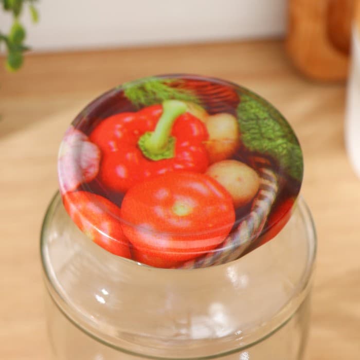 Крышка для консервирования «Ассорти», ТО-82 мм, жесть, винтовая, лак, литография, фасовка 20 шт., золотистая