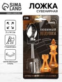 Ложка чайная с гравировкой «Любимый дедушка», h=14 см