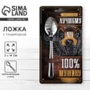 Ложка чайная с гравировкой «100% мужику», 14×3 см