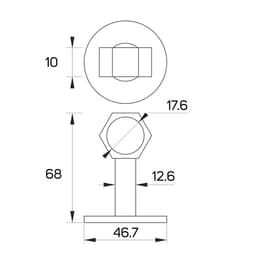 Дверной ограничитель LOCKLAND на ручку, d=18 мм, h=68 мм, цвет белый