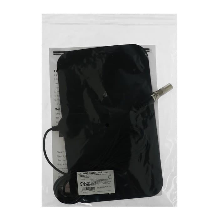 Антенна комнатная для телевизора Luazon TY13, пассивная, 5 В, 25 дБи, DVB-T2, цифровая, клеящаяся, чёрная