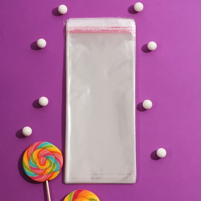 Пакет БОПП с клеевым клапаном, прозрачный для фасовки и упаковки, 10×20/4 см, 25 мкм