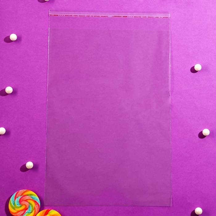 Пакет БОПП с клеевым клапаном, прозрачный для фасовки и упаковки, 25×36/4.5 см, 30 мкм