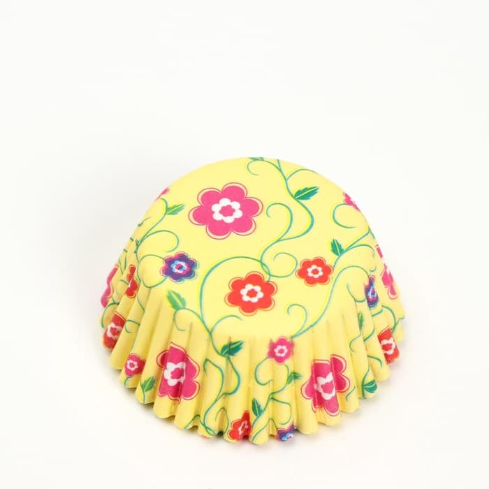 Форма для выпечки и упаковки конфет бумажная UPAK LAND «Цветы», 3.5×2 см, одноразовая, жёлтая