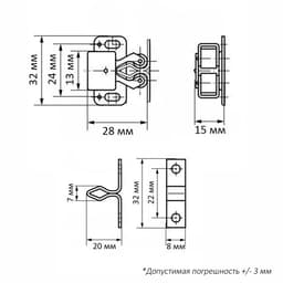 Двойная роликовая защёлка-стопор LOCKLAND, железная, цвет цинк