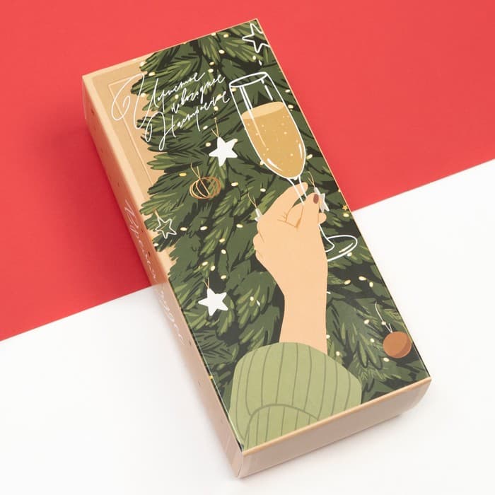 Носки женские новогодние Winter размер 36-39 (23-25 см), набор 5 пар