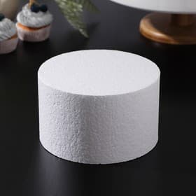 Фальш ярус для торта круглый, d=16 см, h=10 см, пенопласт, белый