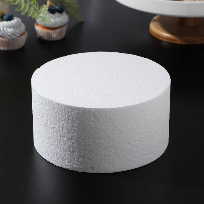 Фальш ярус для торта круглый, d=20 см, h=10 см, пенопласт, белый