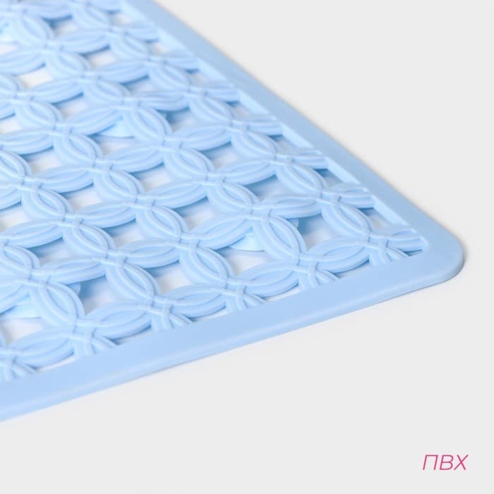 Коврик противоскользящий в ванну Доляна «Клеточка», на присосках, 50×50 см, МИКС