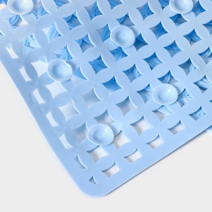 Коврик противоскользящий в ванну Доляна «Клеточка», на присосках, 50×50 см, МИКС