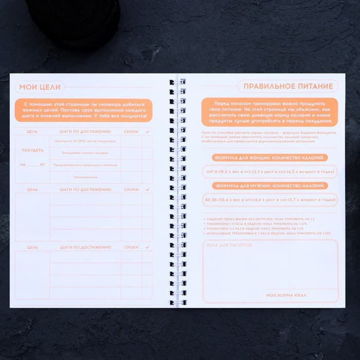 Дневник тренировок «Горячий челлендж» на пружине, 25 листов