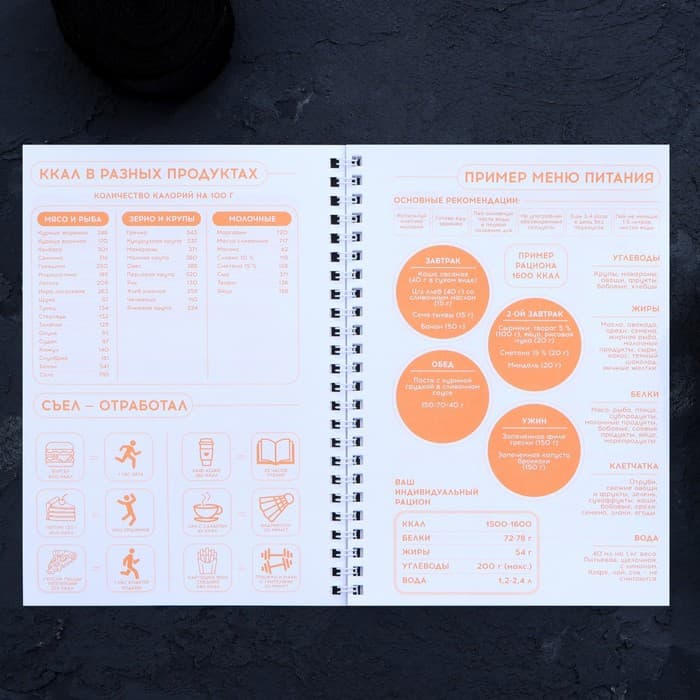 Дневник тренировок «Горячий челлендж» на пружине, 25 листов