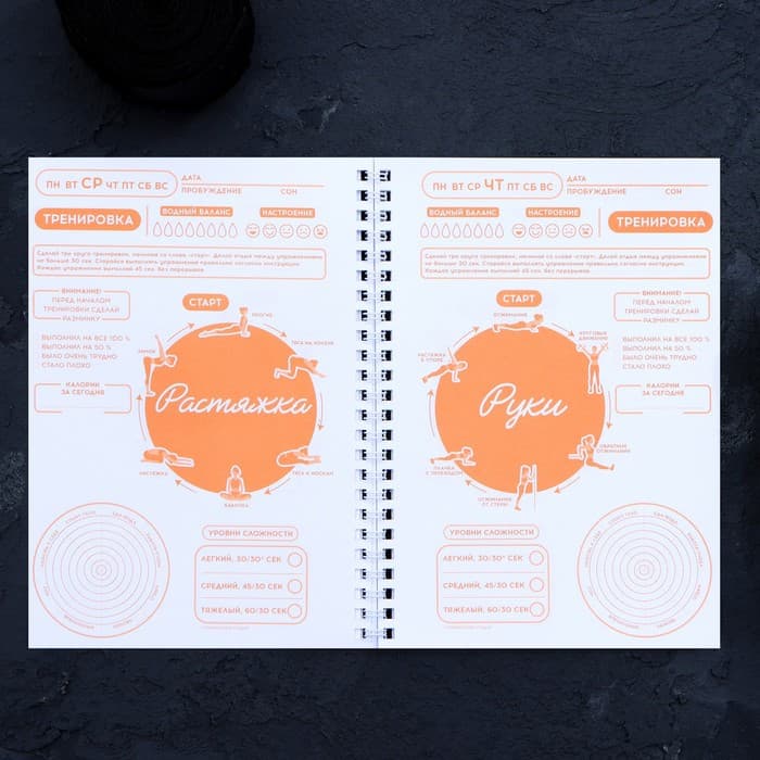 Дневник тренировок «Собственный челлендж» на пружине, 25 листов