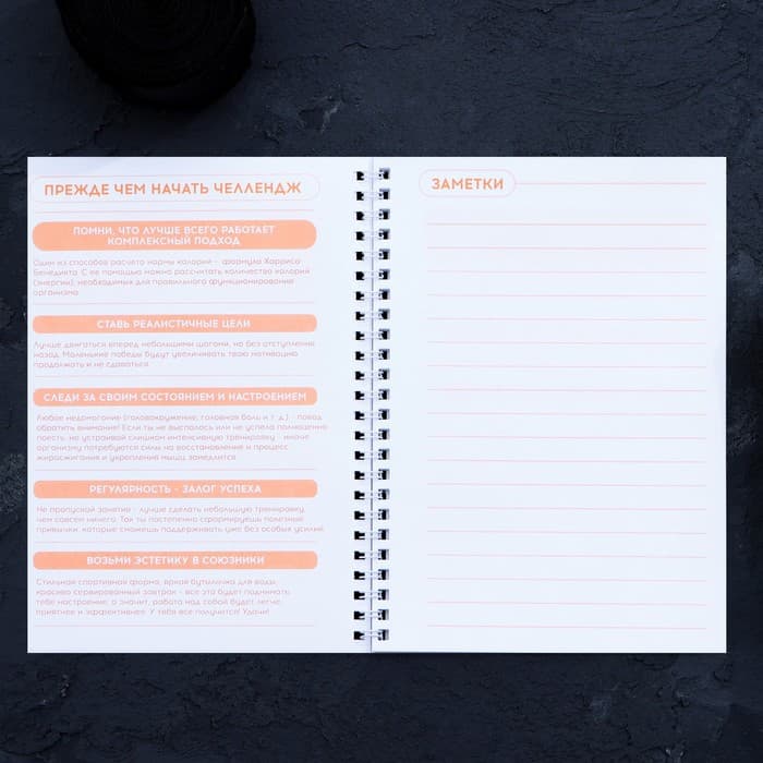 Дневник тренировок «Собственный челлендж» на пружине, 25 листов
