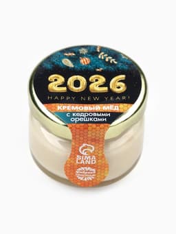 Мёд кремовый «С новым 2026 годом», с кедровым орехом, 30 г