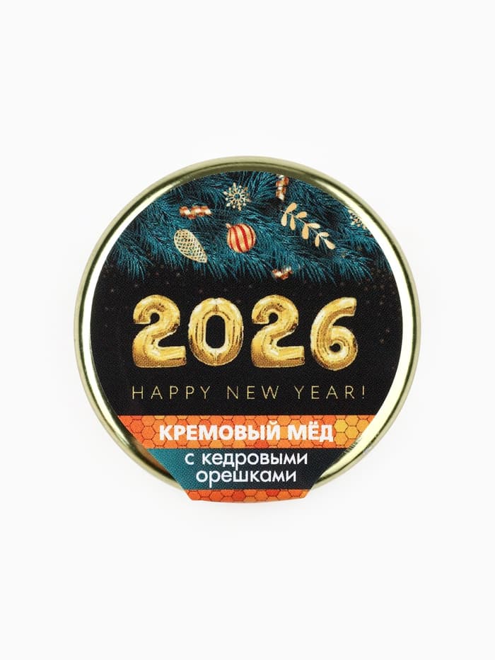 Мёд кремовый «С новым 2026 годом», с кедровым орехом, 30 г