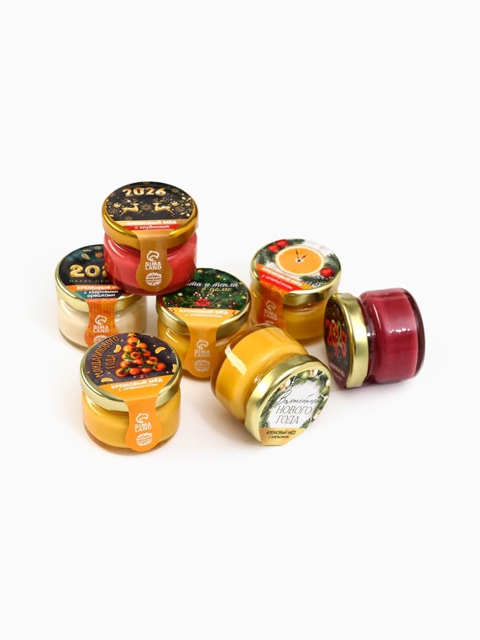 Мёд кремовый «С новым 2026 годом», с кедровым орехом, 30 г