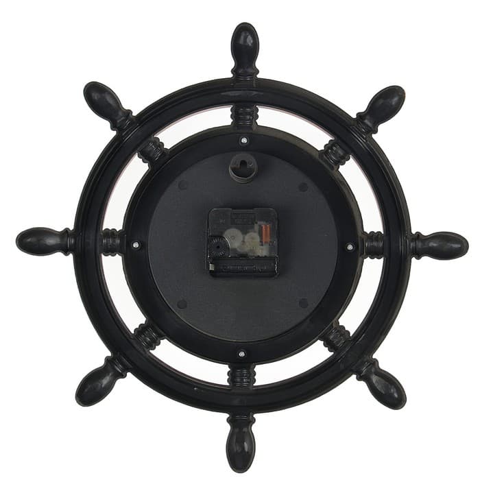 Часы настенные «Штурвал», серия: Море, плавный ход, d=35 см, коричневые