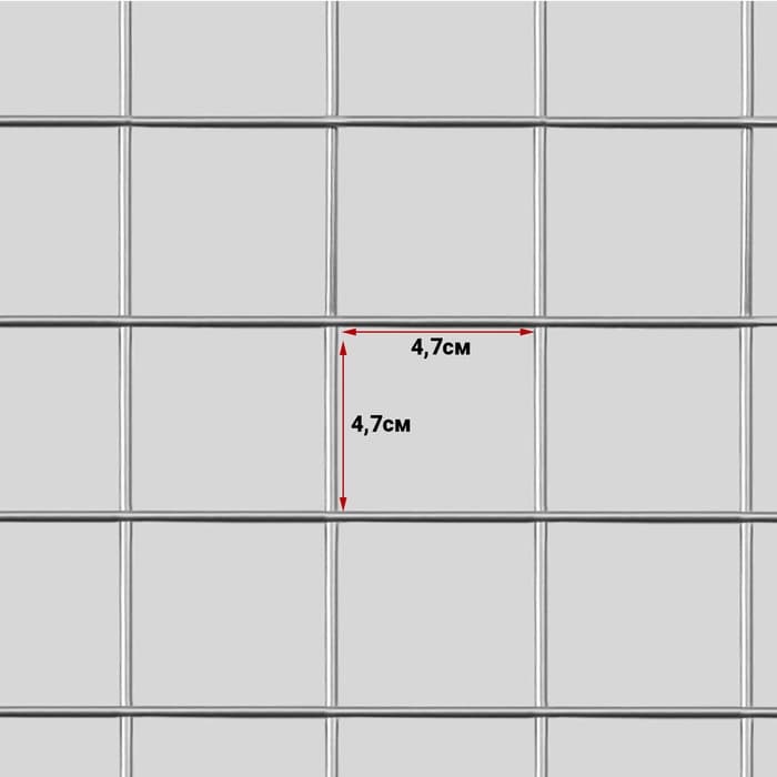 Сетка торговая 60×200 см, окантовка 6 мм, пруток - 4 мм, цвет хром