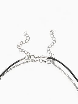 Кулоны парные на магните «Неразлучники.Половинки сердца», L=48 см, набор 2 шт. чёрные, серебряный